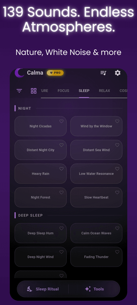 Calma sound library on a phone